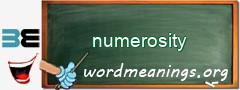 WordMeaning blackboard for numerosity